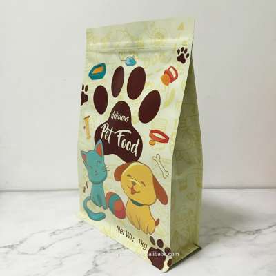 Plastic box bottom zipper packaging bags for wholesale bulk dog food