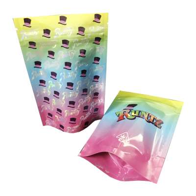 Smell proof bag zipper child proof Mylar bags custom printed foil packaging bags